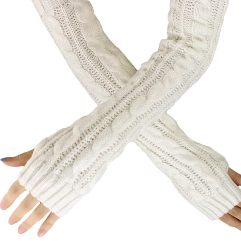 White arm warmers